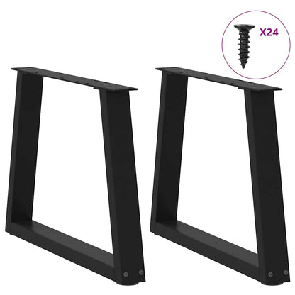 vidaXL Coffee Table Legs V-Shape 2 pcs Black 60x(42-43,3) cm Steel 3