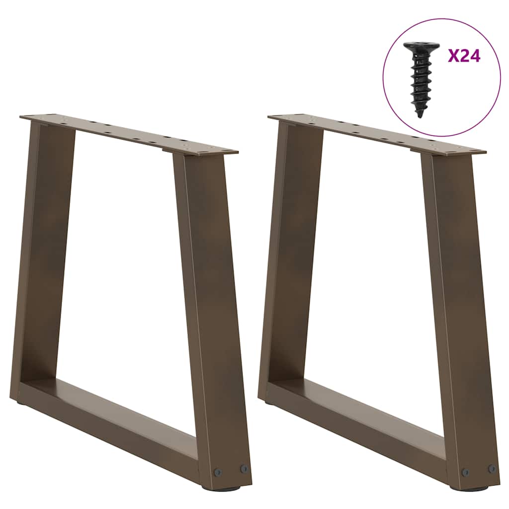 vidaXL Coffee Table Legs V-Shape 2 pcs Natural Steel 60x(42-43.3) cm Steel 3