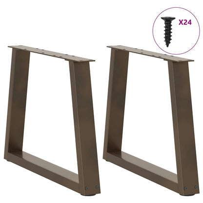 vidaXL Coffee Table Legs V-Shape 2 pcs Natural Steel 60x(42-43.3) cm Steel 3