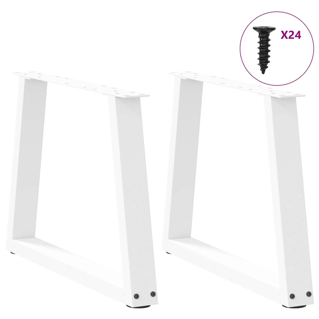 vidaXL Coffee Table Legs V-Shape 2 pcs White 70x(42-43.3) cm Steel 3