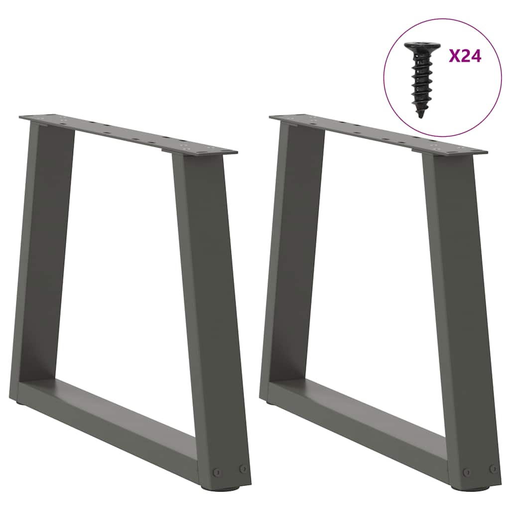 vidaXL Coffee Table Legs V-Shape 2 pcs Anthracite 70x(42-43.3) cm Steel 3