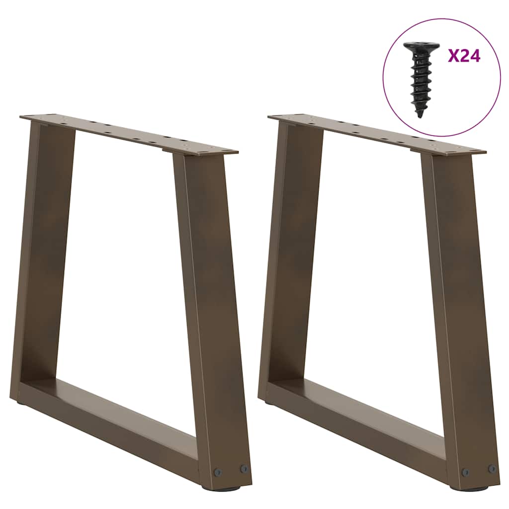 vidaXL Coffee Table Legs V-Shape 2 pcs Natural Steel 70x(42-43.3) cm Steel 3