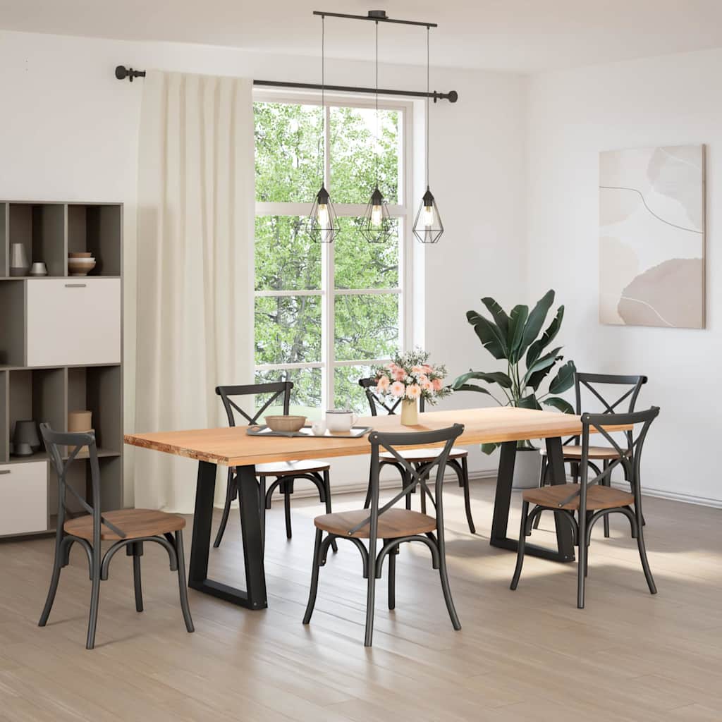 vidaXL Dining Table Legs V-Shape 2 pcs Black 50x(72-73,3) cm Steel 1
