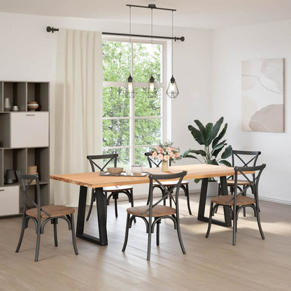 vidaXL Dining Table Legs V-Shape 2 pcs Black 50x(72-73,3) cm Steel 1