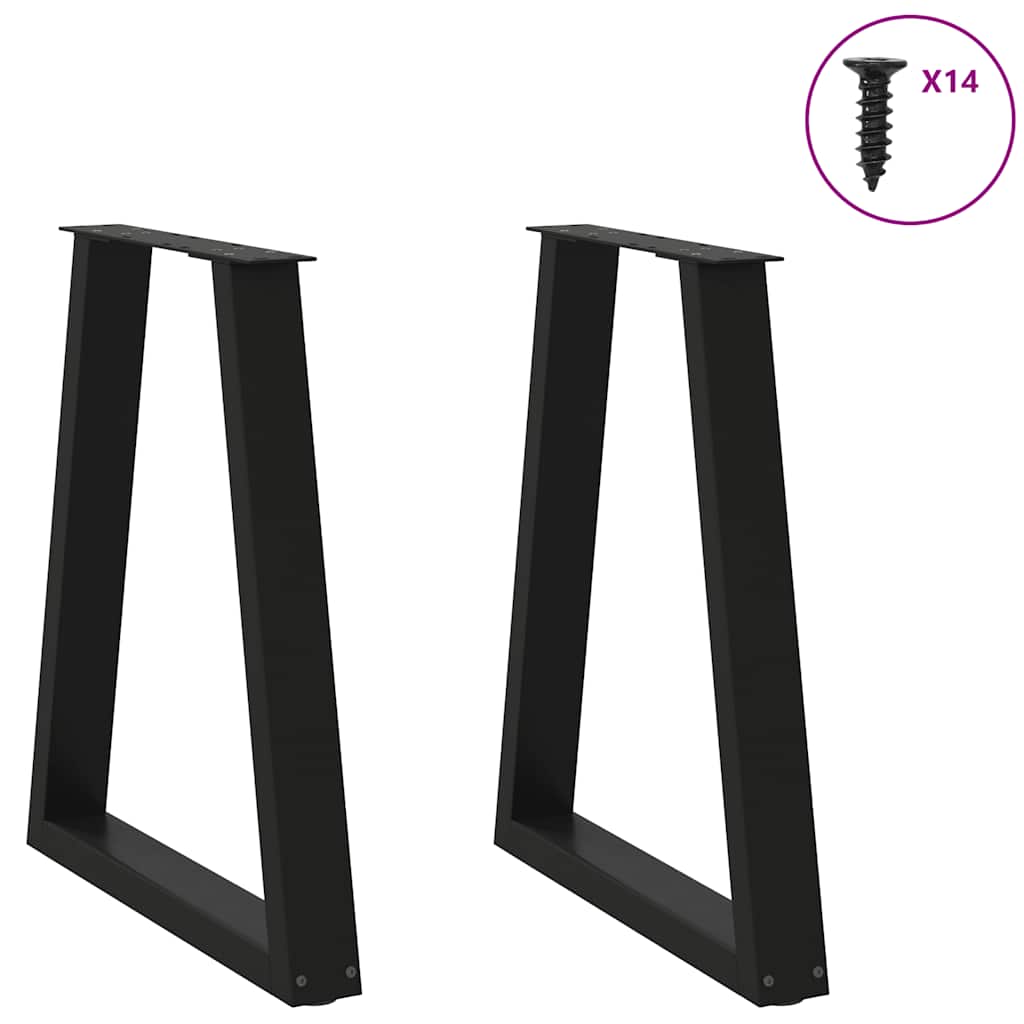 Coffee Table Legs V-Shape 30x(30-31,3) Steel 2 Black 50 x (72-73.3) cm