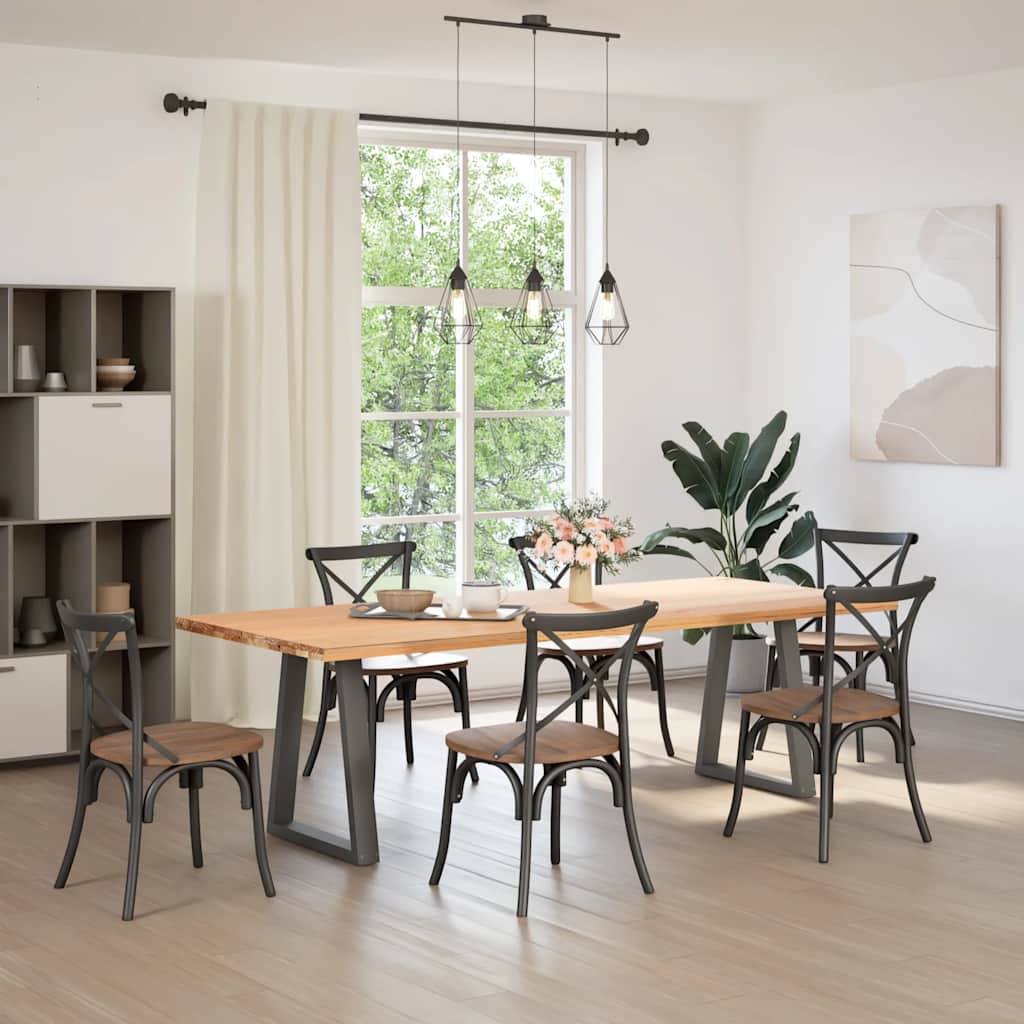 vidaXL Dining Table Legs V-Shape 2 pcs Anthracite 50x(72-73.3)cm Steel 1