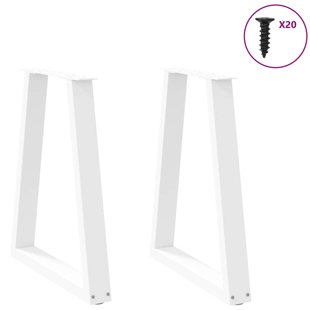 vidaXL Dining Table Legs V-Shape 2 pcs White 60x(72-73,3) cm Steel 3