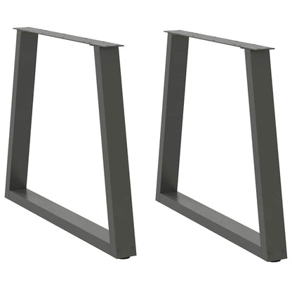 vidaXL Dining Table Legs V-Shape 2 pcs Anthracite 80x(72-73.3) cm Steel 1