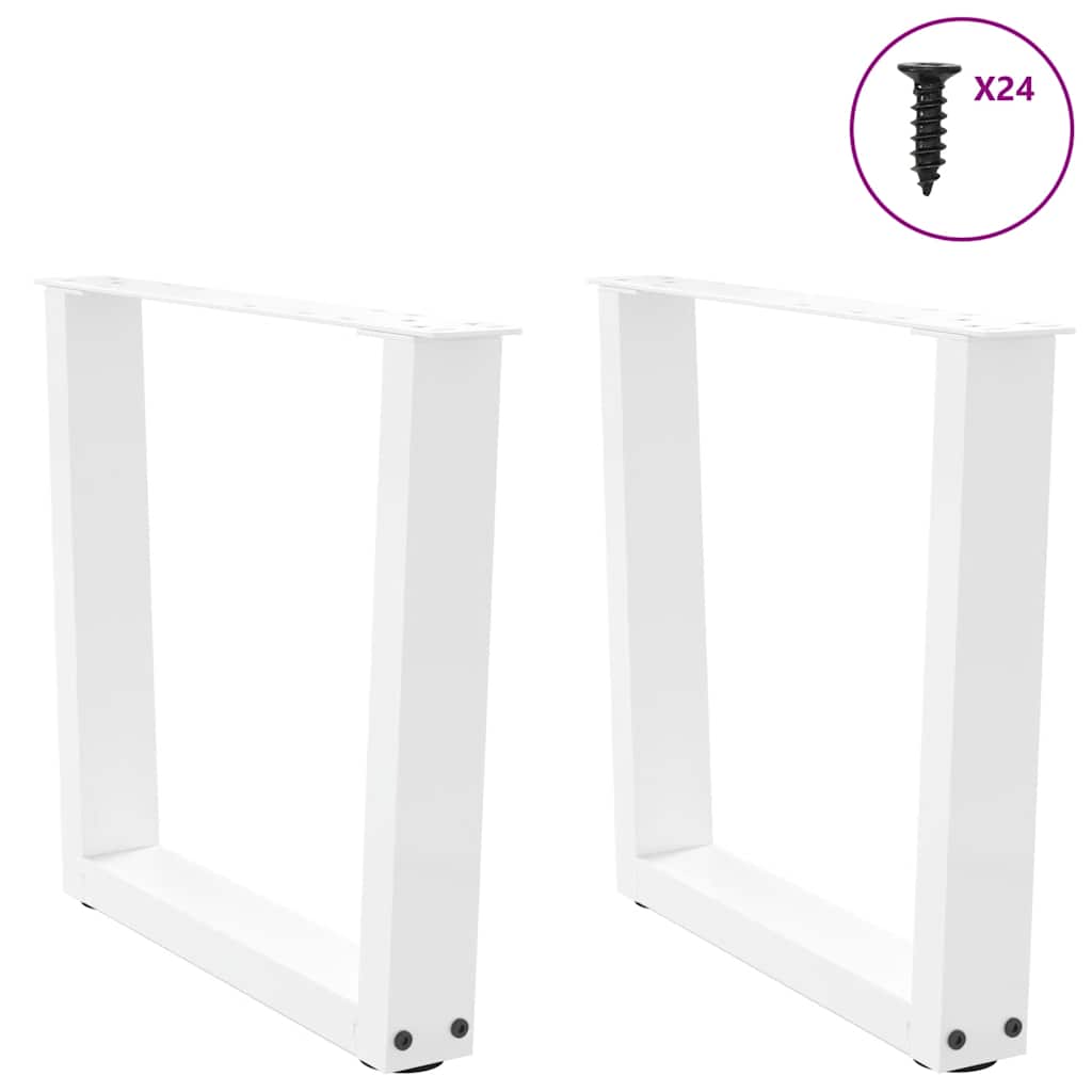 vidaXL Coffee Table Legs V-Shape 2 pcs White 50x(42-43.3) cm Steel 4