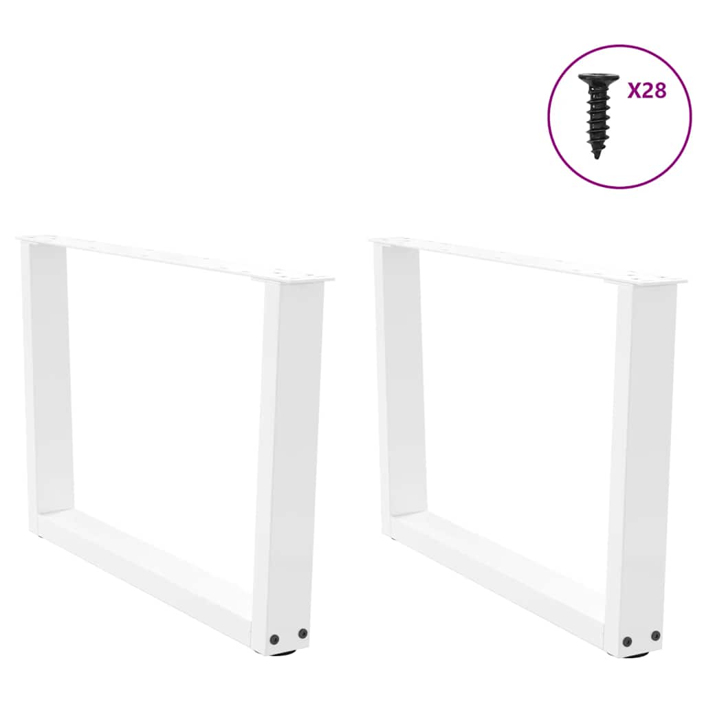 vidaXL Coffee Table Legs V-Shape 2 pcs White 70x(42-43.3) cm Steel 4