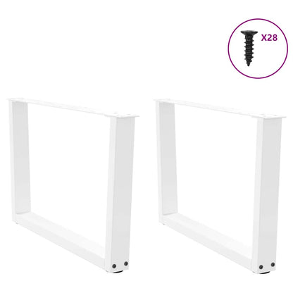 vidaXL Coffee Table Legs V-Shape 2 pcs White 70x(42-43.3) cm Steel 4