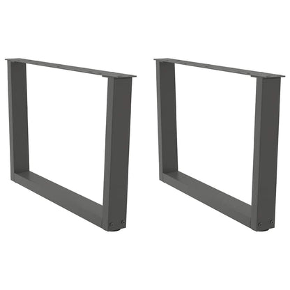 vidaXL Coffee Table Legs V-Shape 2 pcs Anthracite 70x(42-43.3) cm Steel 1