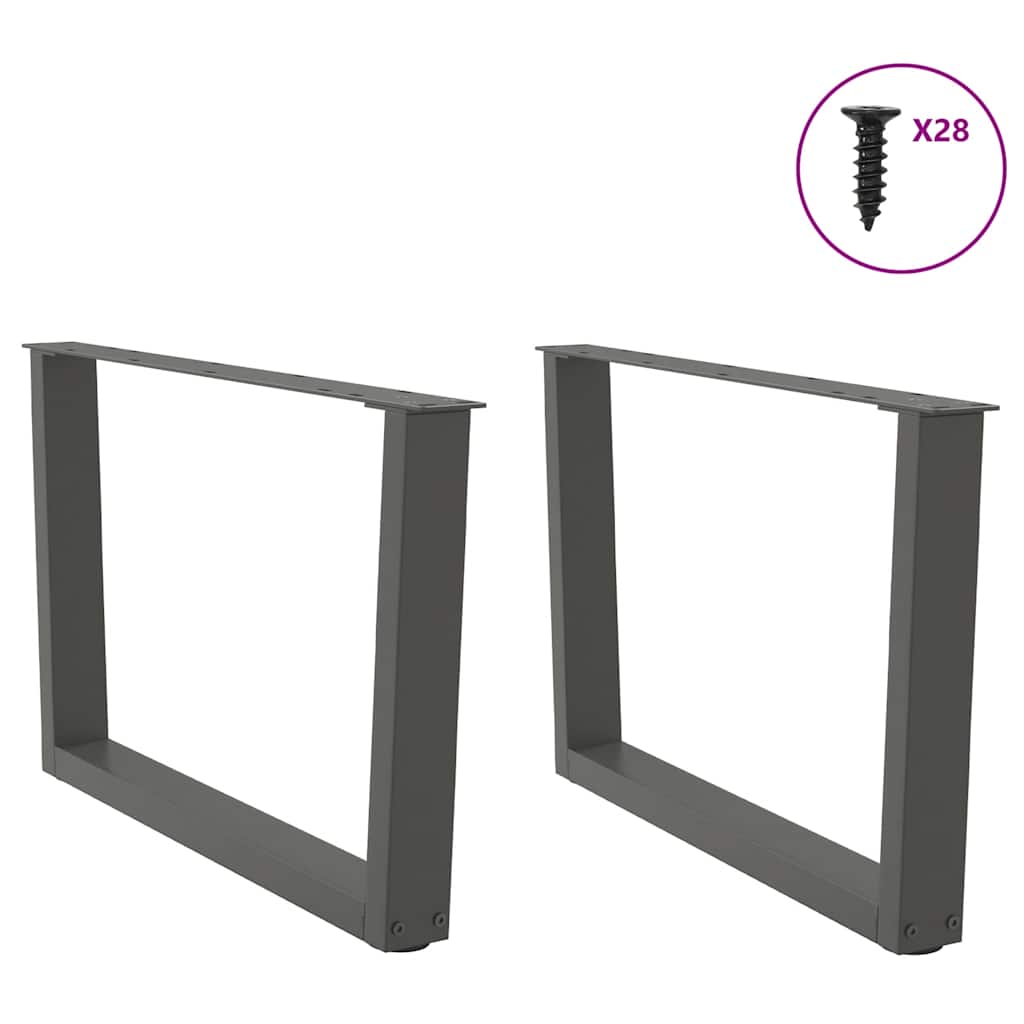 vidaXL Coffee Table Legs V-Shape 2 pcs Anthracite 70x(42-43.3) cm Steel 4