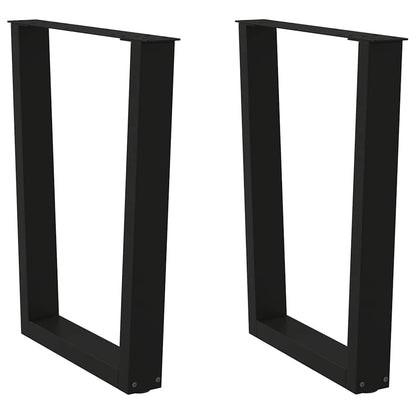 vidaXL Dining Table Legs V-Shape 2 pcs Black 60x(72-73.3) cm Steel 1