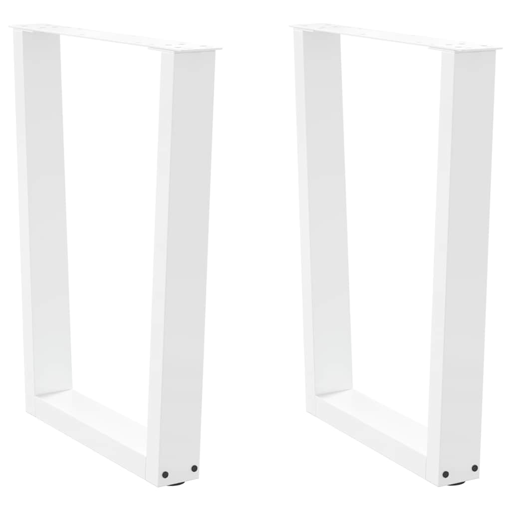 vidaXL Dining Table Legs V-Shape 2 pcs White 60x(72-73,3) cm Steel 2