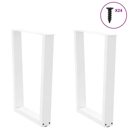 vidaXL Dining Table Legs V-Shape 2 pcs White 60x(72-73,3) cm Steel 4
