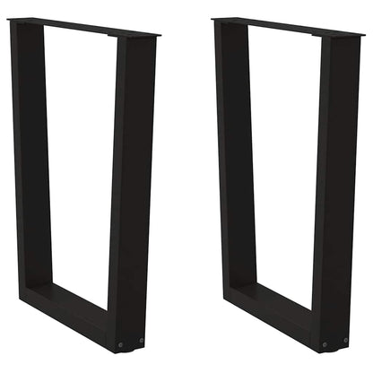 vidaXL Dining Table Legs V-Shape 2 pcs Black 70x(72-73.3) cm Steel 1