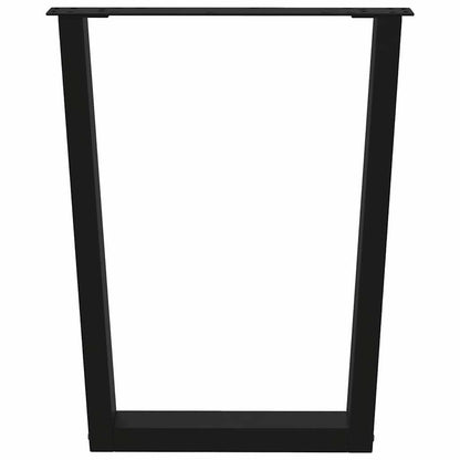vidaXL Dining Table Legs V-Shape 2 pcs Black 70x(72-73.3) cm Steel 3
