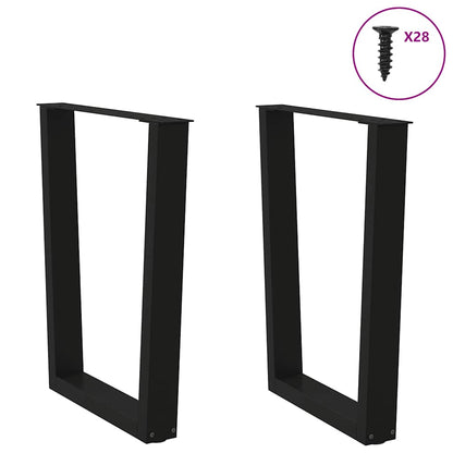 vidaXL Dining Table Legs V-Shape 2 pcs Black 70x(72-73.3) cm Steel 4