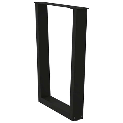 vidaXL Dining Table Legs V-Shape 2 pcs Black 70x(72-73.3) cm Steel 5