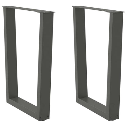 vidaXL Dining Table Legs V-Shape 2 pcs Anthracite 70x(72-73.3) cm Steel 1
