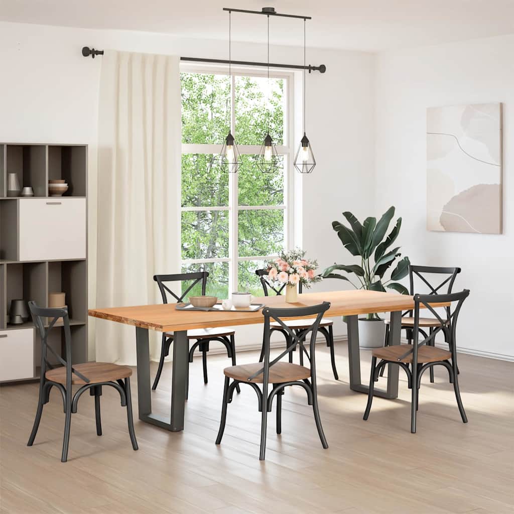 vidaXL Dining Table Legs V-Shape 2 pcs Anthracite 70x(72-73.3) cm Steel 2