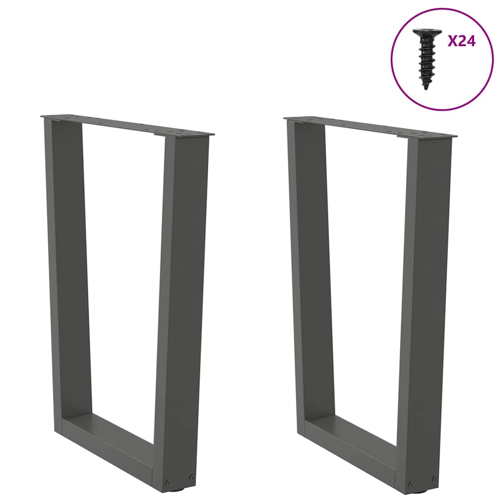 vidaXL Dining Table Legs V-Shape 2 pcs Anthracite 70x(72-73.3) cm Steel 5