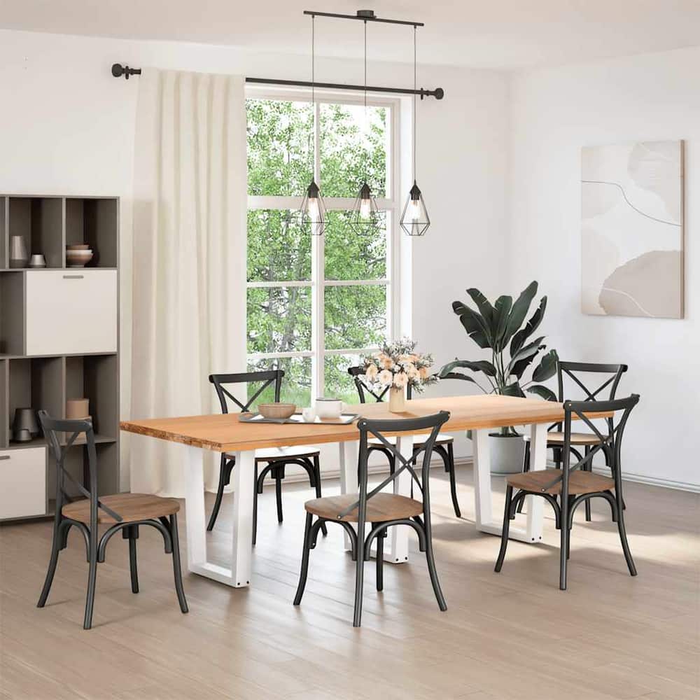 Dining Table Legs V-Shape Steel 3 pcs White 70 x (72-73.3) cm
