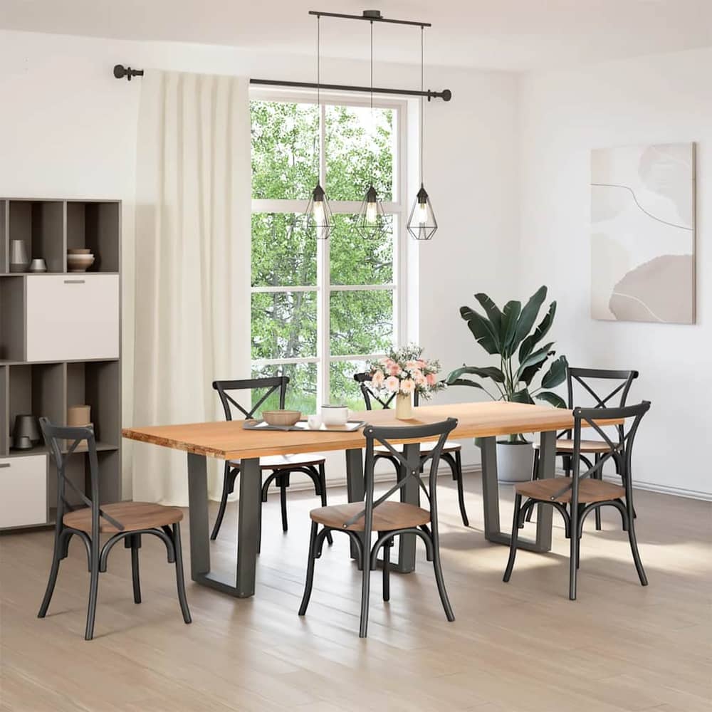 Dining Table Legs V-Shape Steel 3 pcs Anthracite 70 x (72-73.3) cm