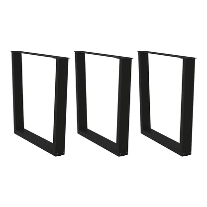 Dining Table Legs V-Shape Steel 3 pcs Black 90 x (72-73.3) cm