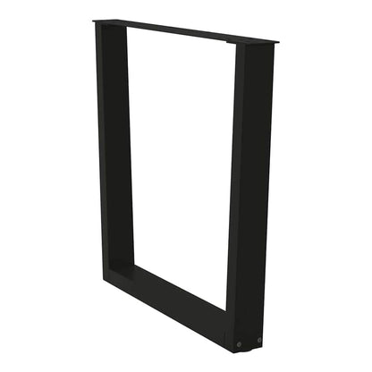 Dining Table Legs V-Shape Steel 3 pcs Black 90 x (72-73.3) cm