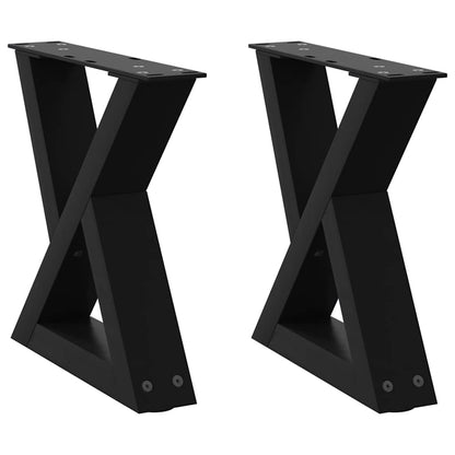 vidaXL Coffee Table Legs 2 pcs Black 30x(30-31.3) cm Steel 2