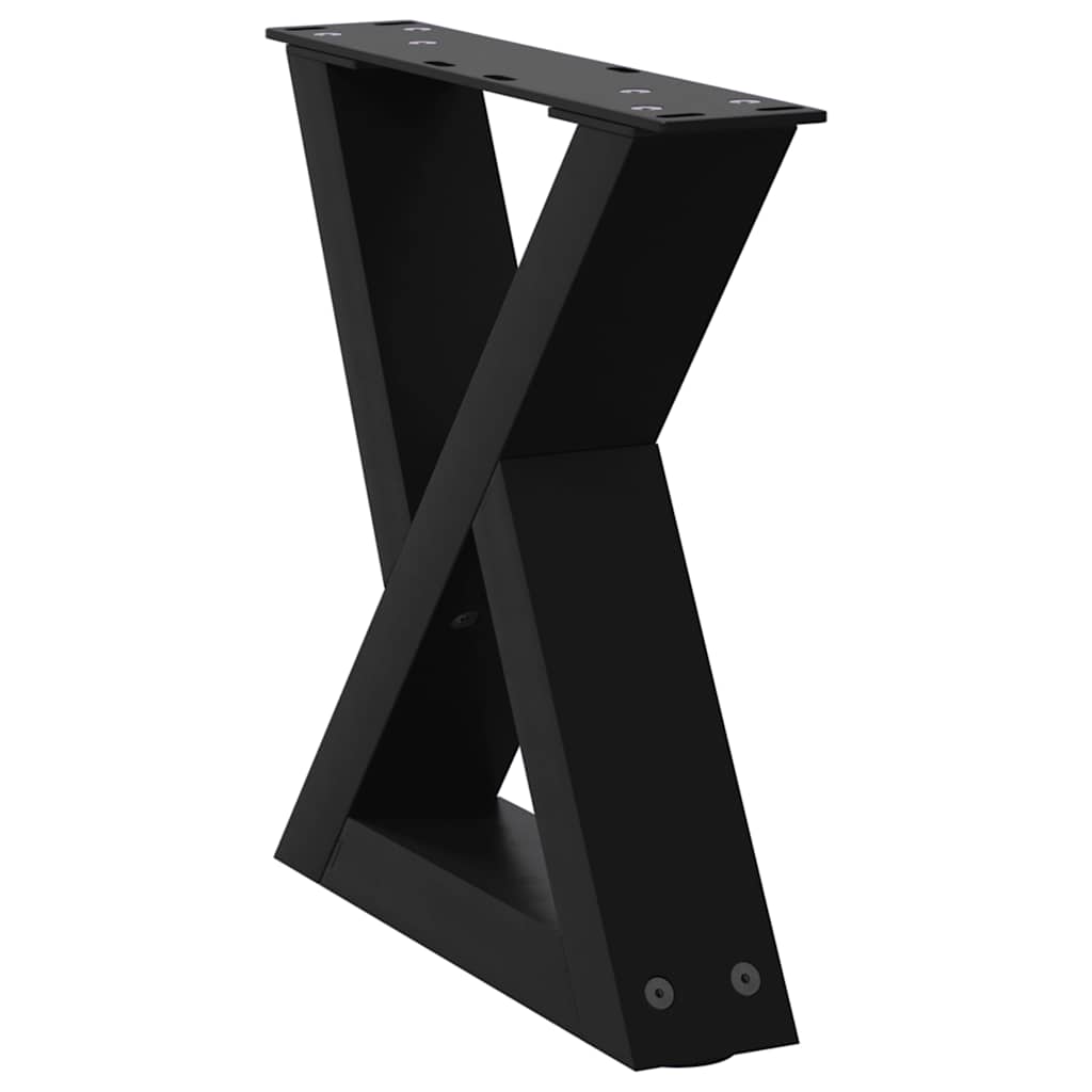 vidaXL Coffee Table Legs 2 pcs Black 30x(30-31.3) cm Steel 4