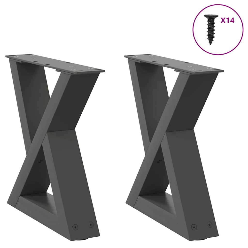 vidaXL Coffee Table Legs 2 pcs Anthracite 30x(30-31.3) cm Steel 1