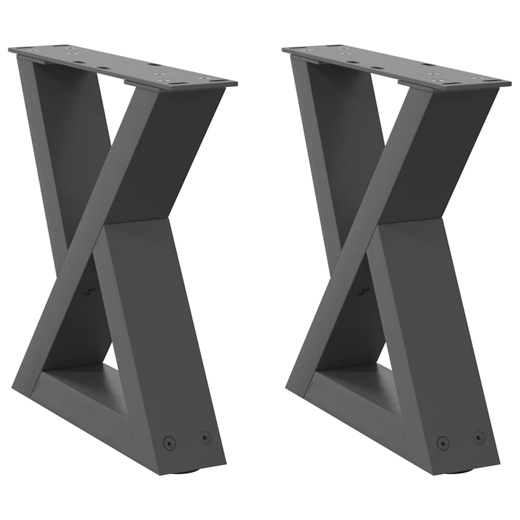 vidaXL Coffee Table Legs 2 pcs Anthracite 30x(30-31.3) cm Steel 2