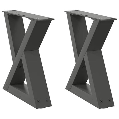 vidaXL Coffee Table Legs 2 pcs Anthracite 30x(30-31.3) cm Steel 2