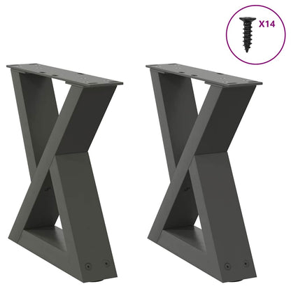 vidaXL Coffee Table Legs 2 pcs Anthracite 40x(30-31.3) cm Steel 1