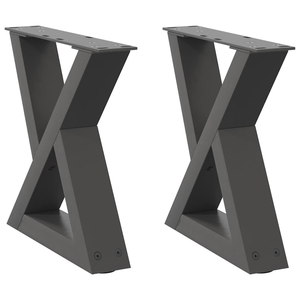 vidaXL Coffee Table Legs 2 pcs Anthracite 40x(30-31.3) cm Steel 2