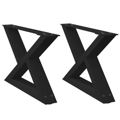 vidaXL Coffee Table Legs 2 pcs Black 50x(30-31.3) cm Steel 2
