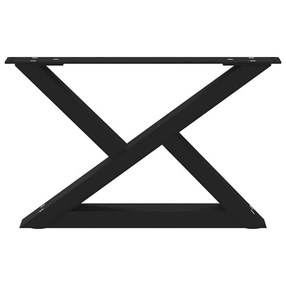 vidaXL Coffee Table Legs 2 pcs Black 50x(30-31.3) cm Steel 5