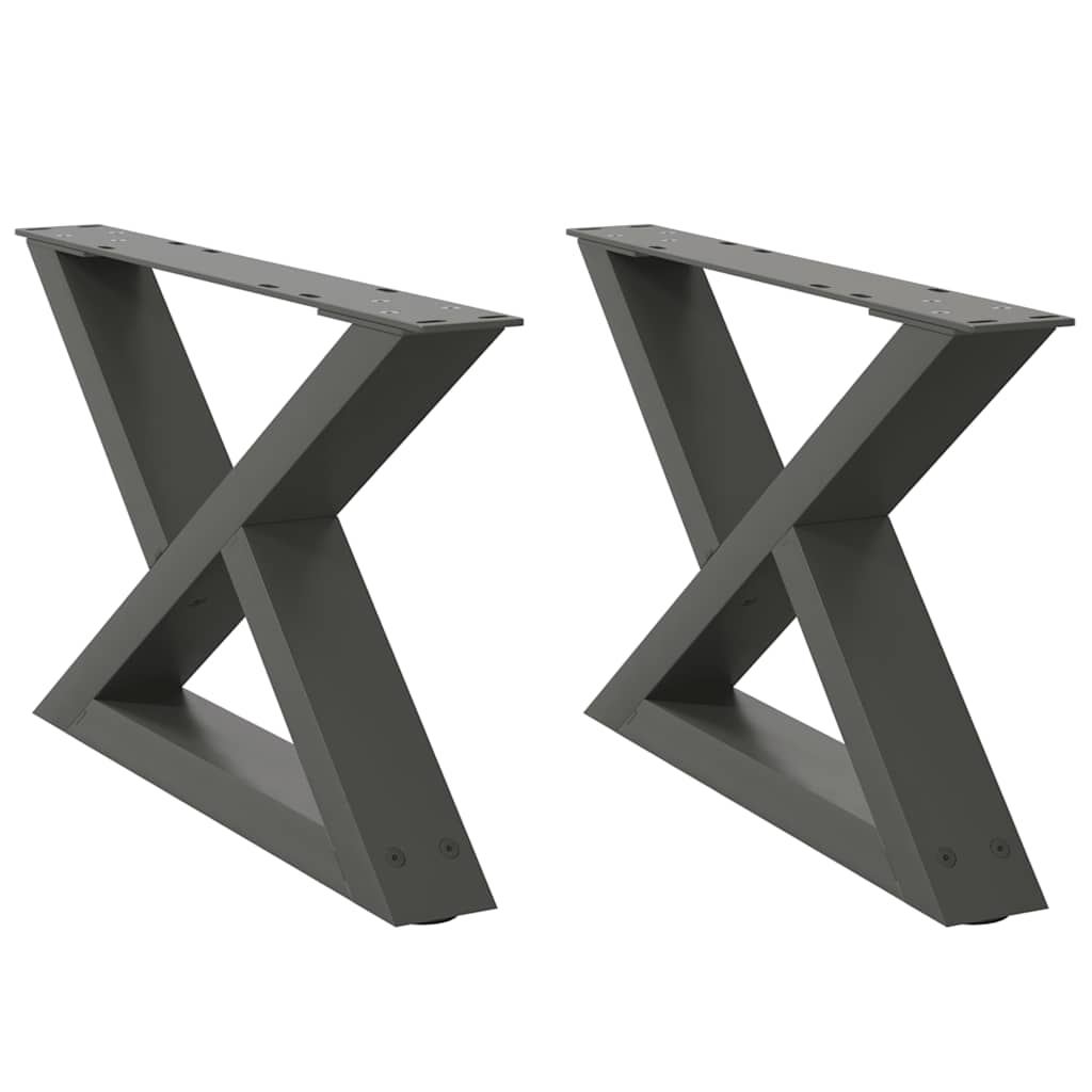 vidaXL Coffee Table Legs 2 pcs Anthracite 50x(30-31.3) cm Steel 2