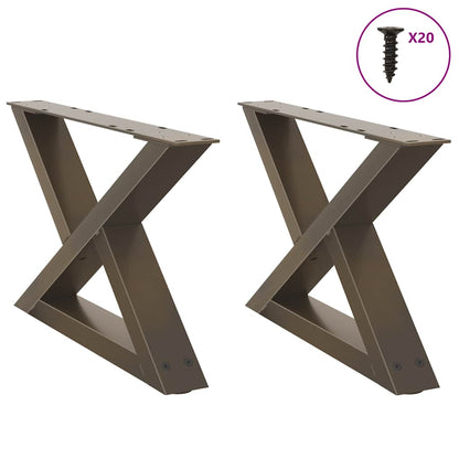 vidaXL Coffee Table Legs 2 pcs Natural Steel 50x(30-31.3) cm Steel 1