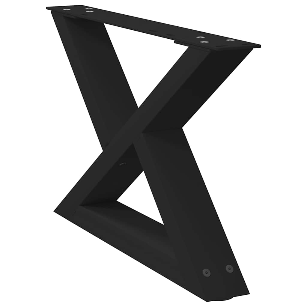 vidaXL Coffee Table Legs 2 pcs Black 60x(30-31.3) cm Steel 4