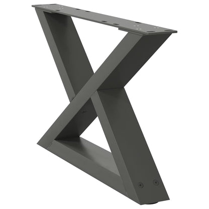 vidaXL Coffee Table Legs 2 pcs Anthracite 60x(30-31.3) cm Steel 4