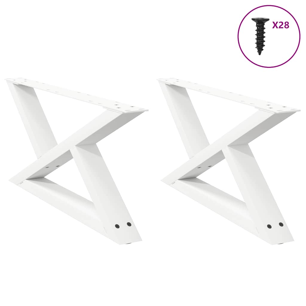 vidaXL Coffee Table Legs 2 pcs White 70x(30-31.3) cm Steel 1