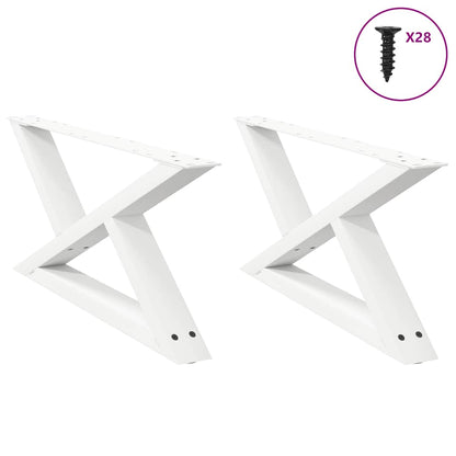 vidaXL Coffee Table Legs 2 pcs White 70x(30-31.3) cm Steel 1