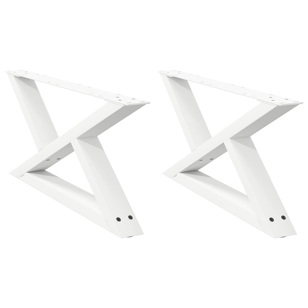 vidaXL Coffee Table Legs 2 pcs White 70x(30-31.3) cm Steel 2