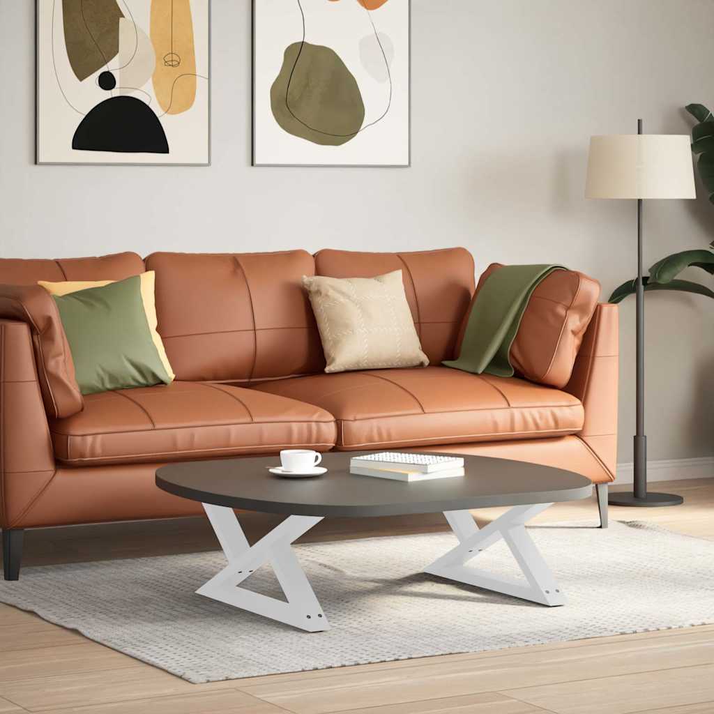 vidaXL Coffee Table Legs 2 pcs White 70x(30-31.3) cm Steel 3
