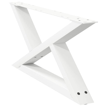 vidaXL Coffee Table Legs 2 pcs White 70x(30-31.3) cm Steel 4