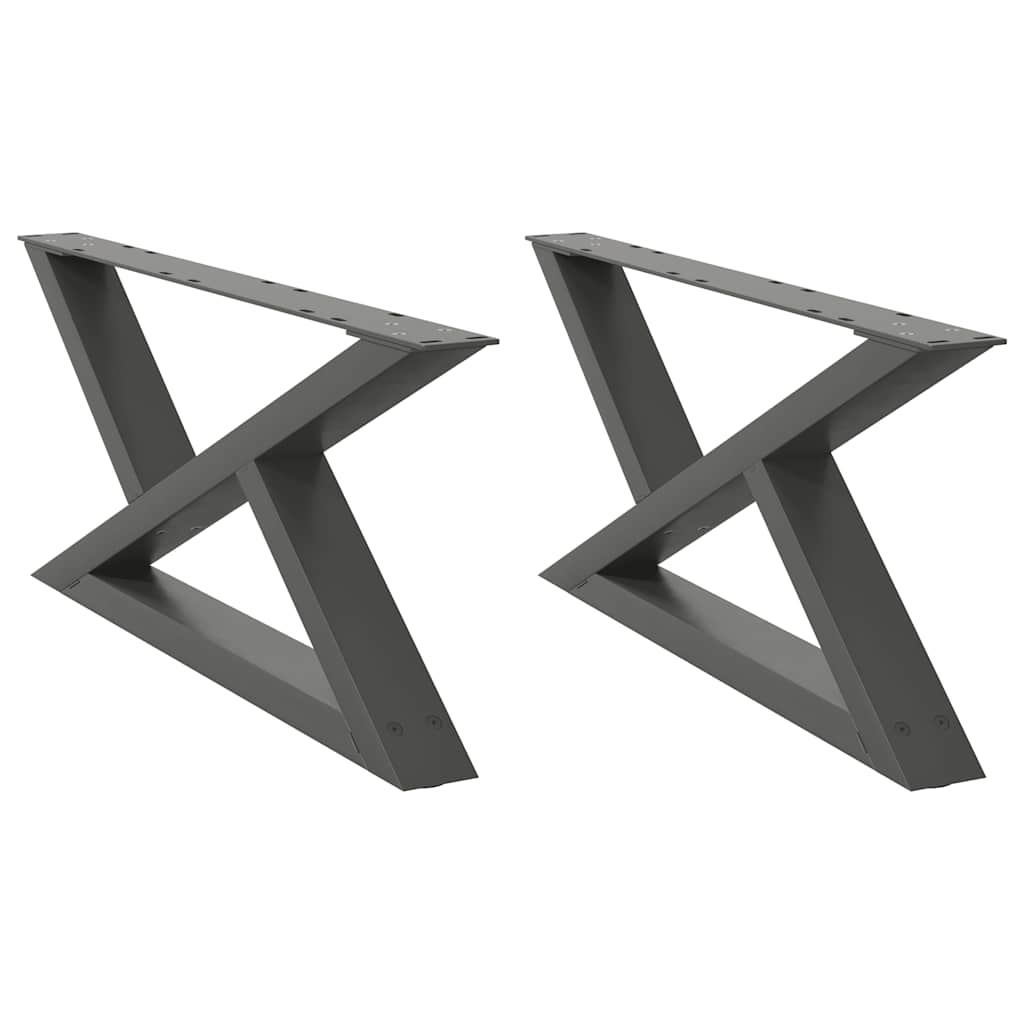 vidaXL Coffee Table Legs 2 pcs Anthracite 70x(30-31.3) cm Steel 2